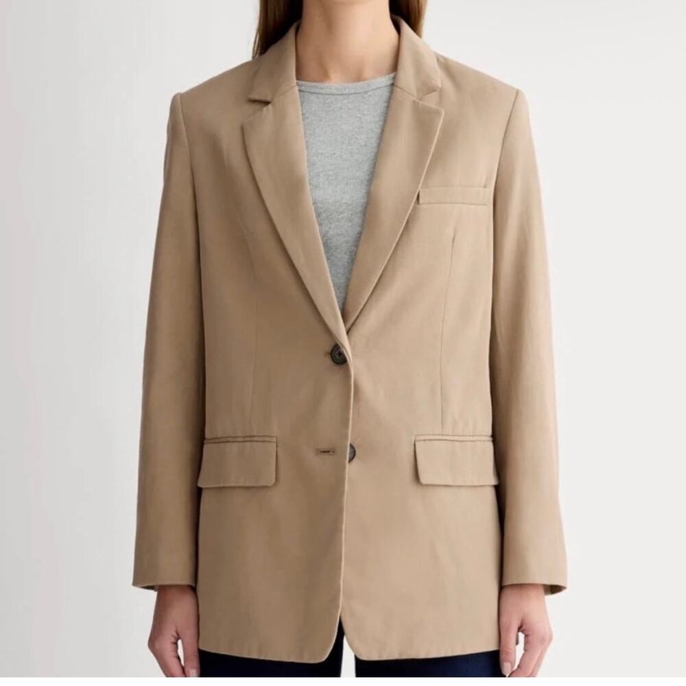 Everlane The Tencel Oversized Blazer Women's 8 Tan Classic Minimalist